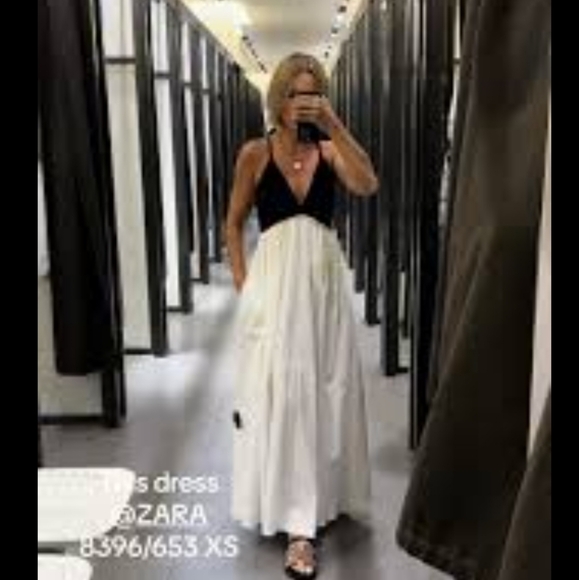 Zara Black and White Maxi Dress - Picture 2 of 3